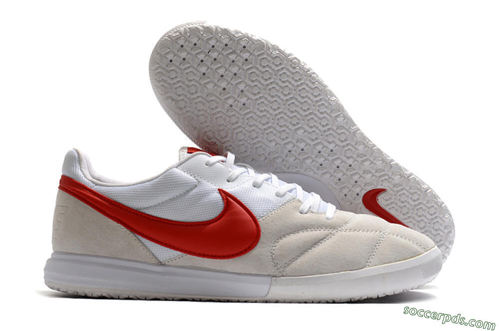 Nike Premier 2 Sala IC Low-Tops Football Shoes - Grey/White/Red 1