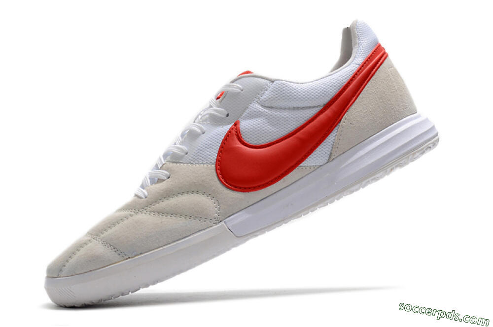 Nike Premier 2 Sala IC Low-Tops Football Shoes - Grey/White/Red 5
