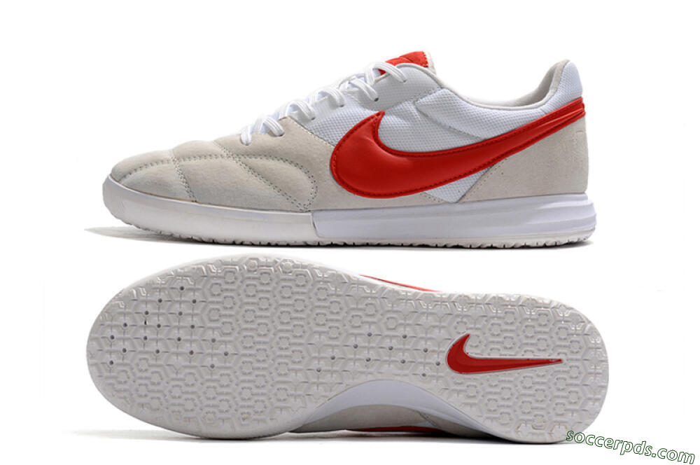 Nike Premier 2 Sala IC Low-Tops Football Shoes - Grey/White/Red 0