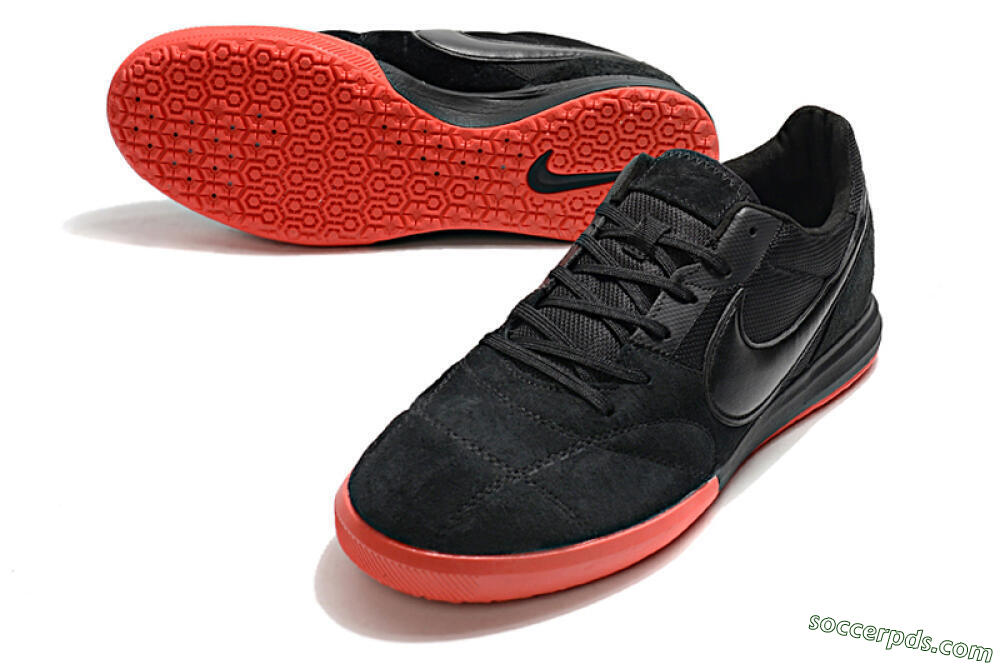 Nike Premier 2 Sala IC Low-Tops Football Shoes - Black/Red 3
