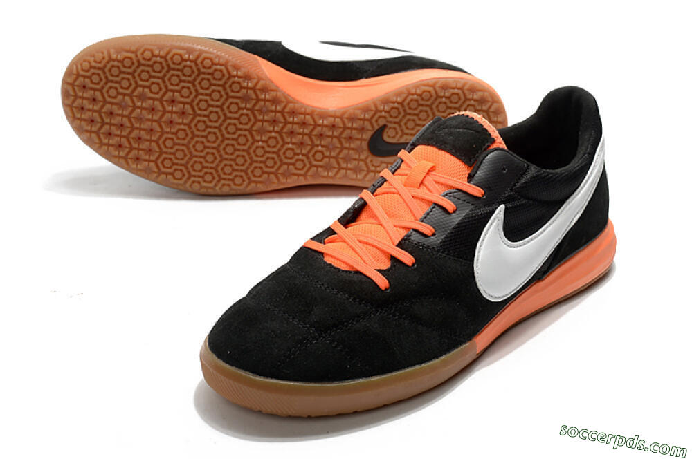 Nike Premier 2 Sala IC Low-Tops Football Shoes - Black/White/Brown 3