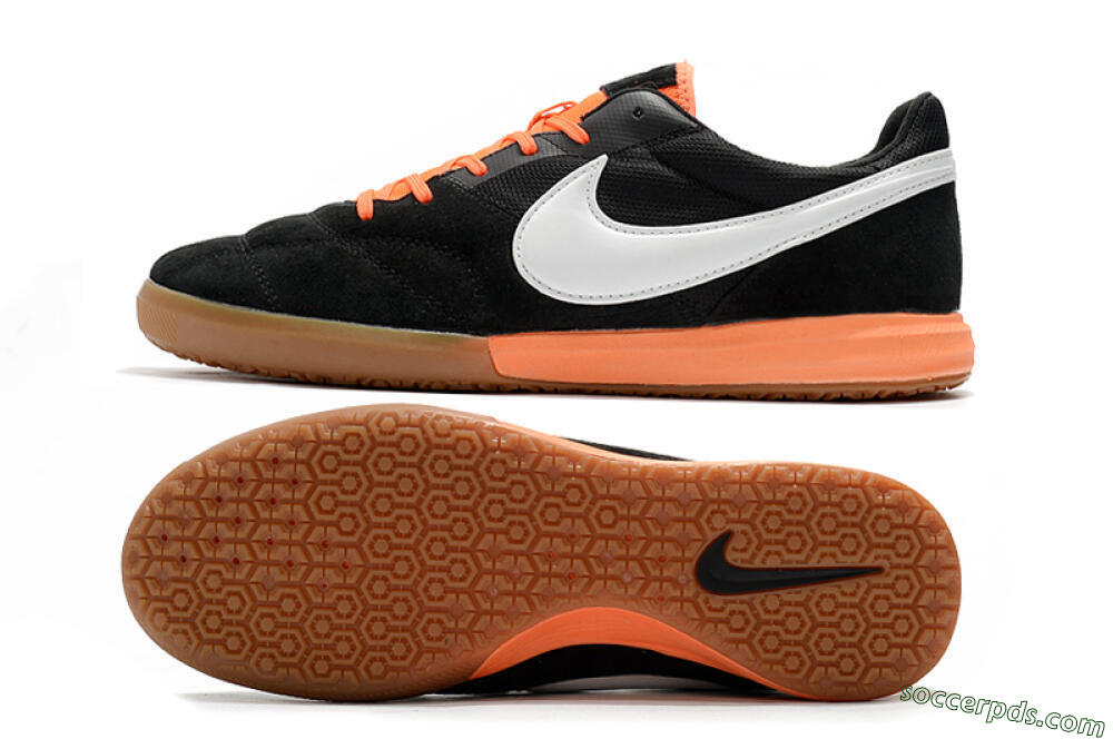Nike Premier 2 Sala IC Low-Tops Football Shoes - Black/White/Brown 0