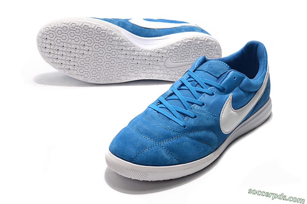 Nike Premier 2 Sala IC Low-Tops Football Shoes - Blue/White 3