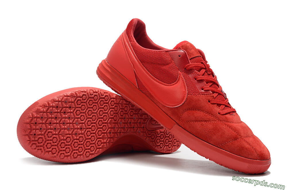 Nike Premier 2 Sala IC Low-Tops Football Shoes - Red/Red 4