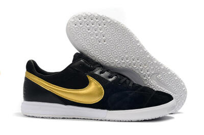 Nike Premier 2 Sala IC Low-Tops Football Shoes - Black/Gold/White