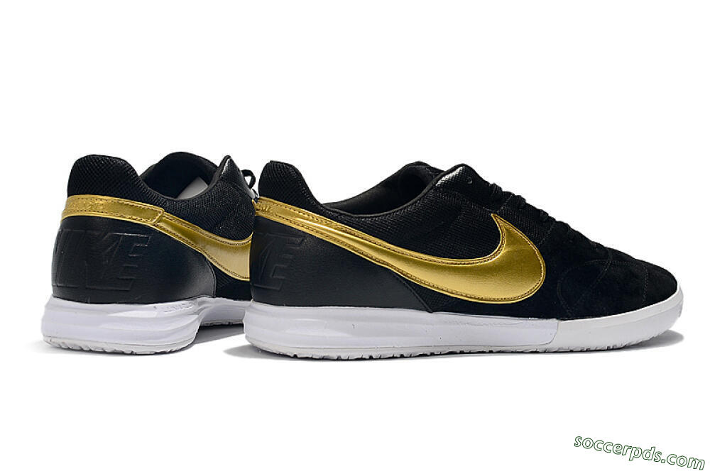 Nike Premier 2 Sala IC Low-Tops Football Shoes - Black/Gold/White 9