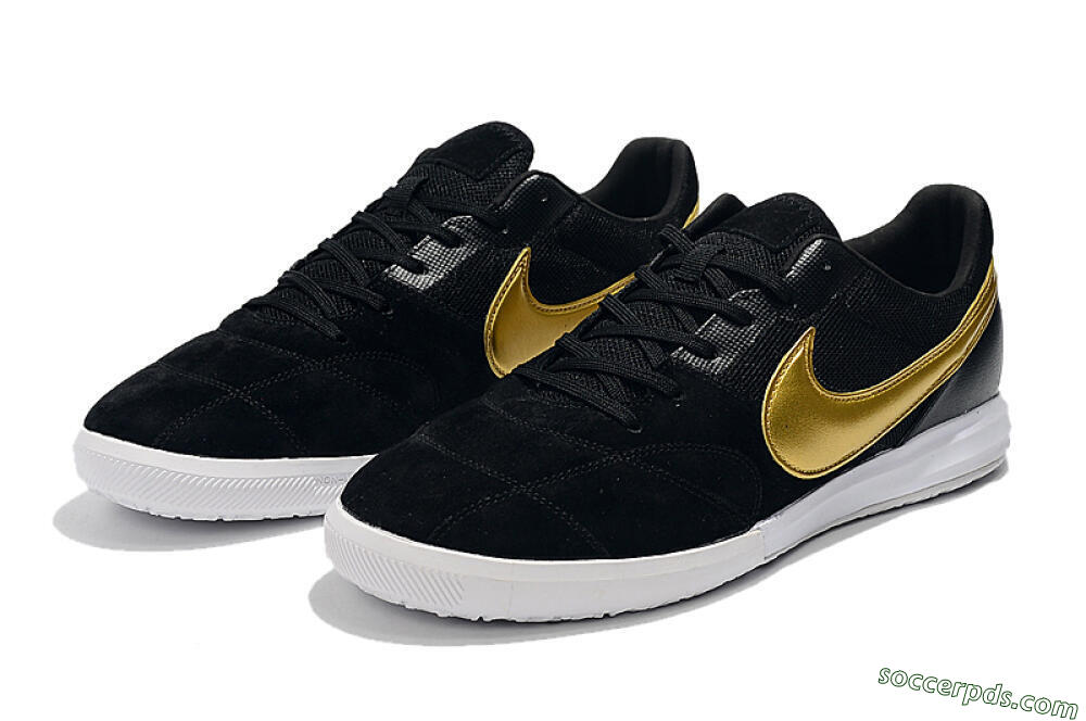 Nike Premier 2 Sala IC Low-Tops Football Shoes - Black/Gold/White 5