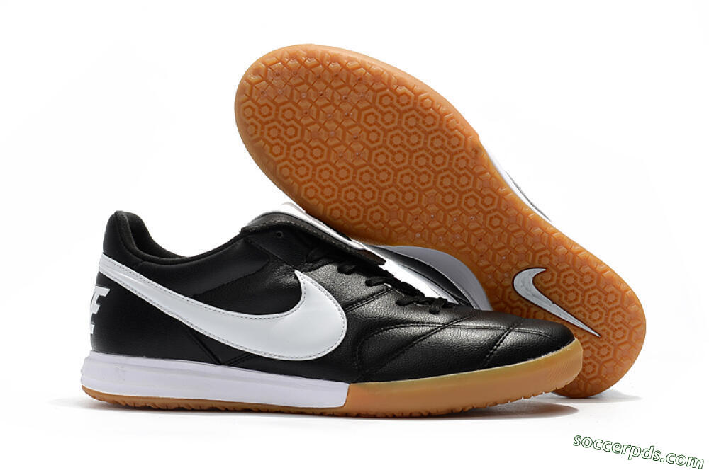 Nike Premier 2 Sala IC Low-Tops Football Shoes - Black/White/Brown 1