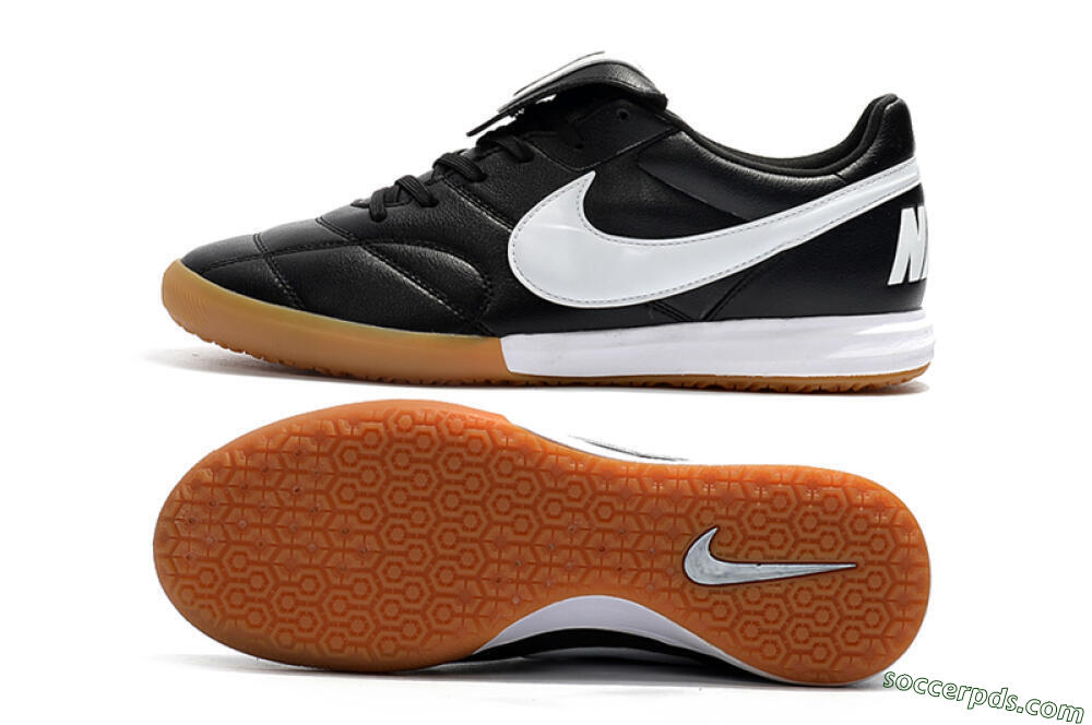 Nike Premier 2 Sala IC Low-Tops Football Shoes - Black/White/Brown 0