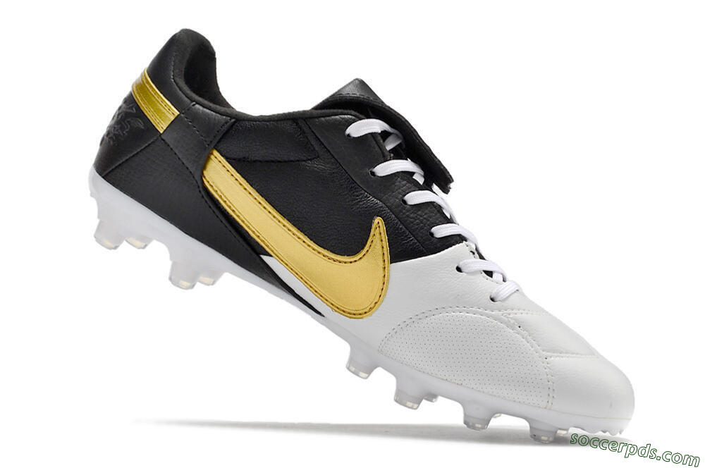 Nike The Premier 3 FG Low-Tops Football Boots - White/Gold/Black 4