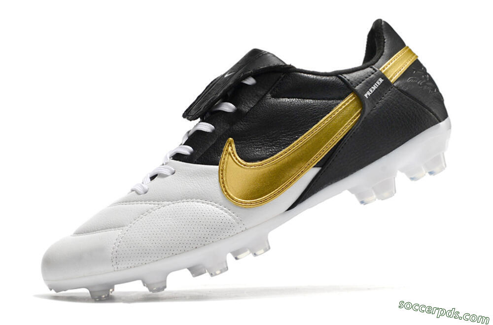 Nike The Premier 3 FG Low-Tops Football Boots - White/Gold/Black 5