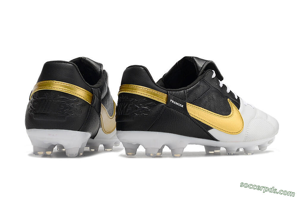 Nike The Premier 3 FG Low-Tops Football Boots - White/Gold/Black 6