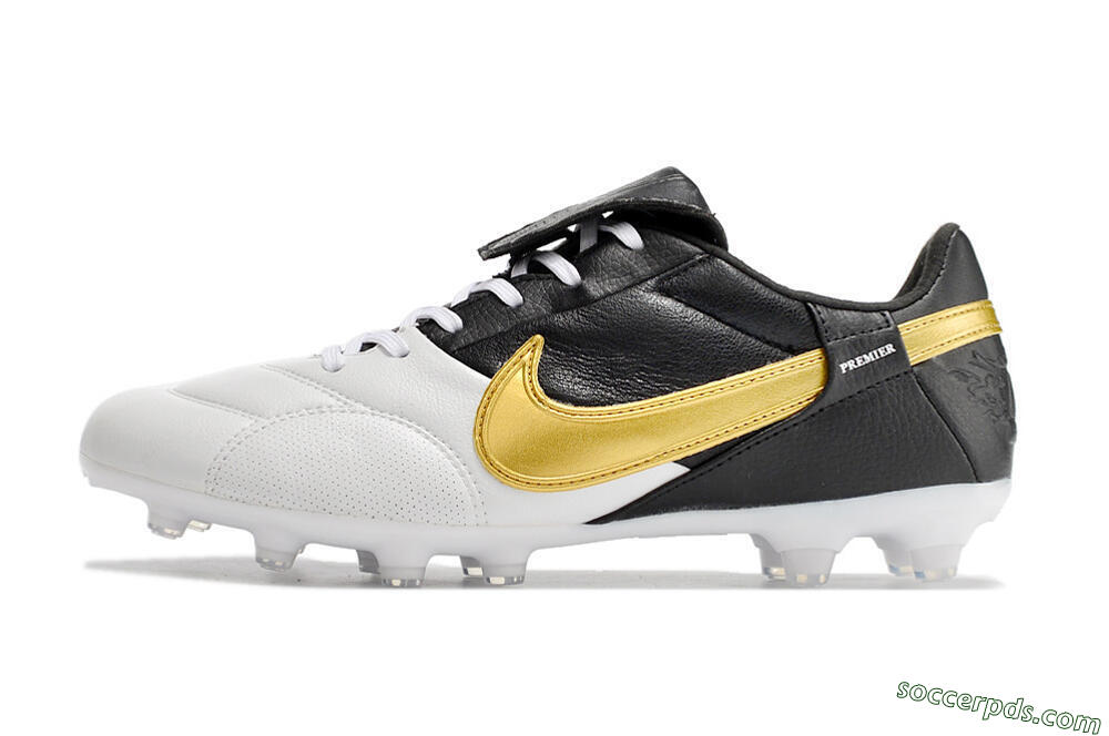 Nike The Premier 3 FG Low-Tops Football Boots - White/Gold/Black 2