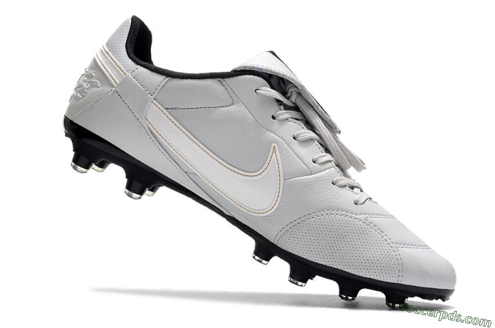 Nike The Premier 3 FG Low-Tops Football Boots - Grey/White/Black 4