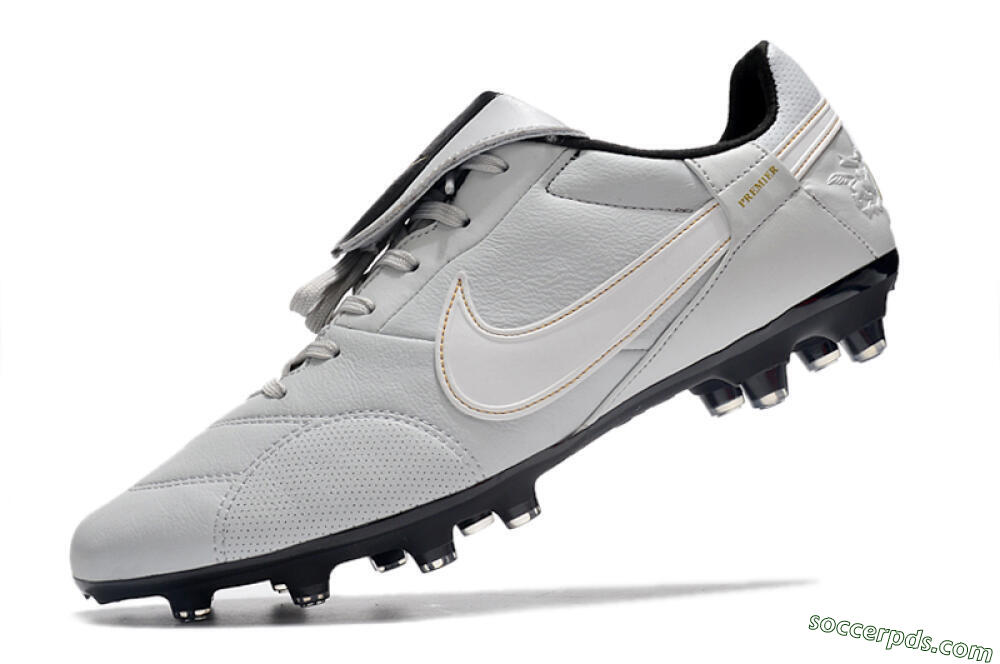 Nike The Premier 3 FG Low-Tops Football Boots - Grey/White/Black 5