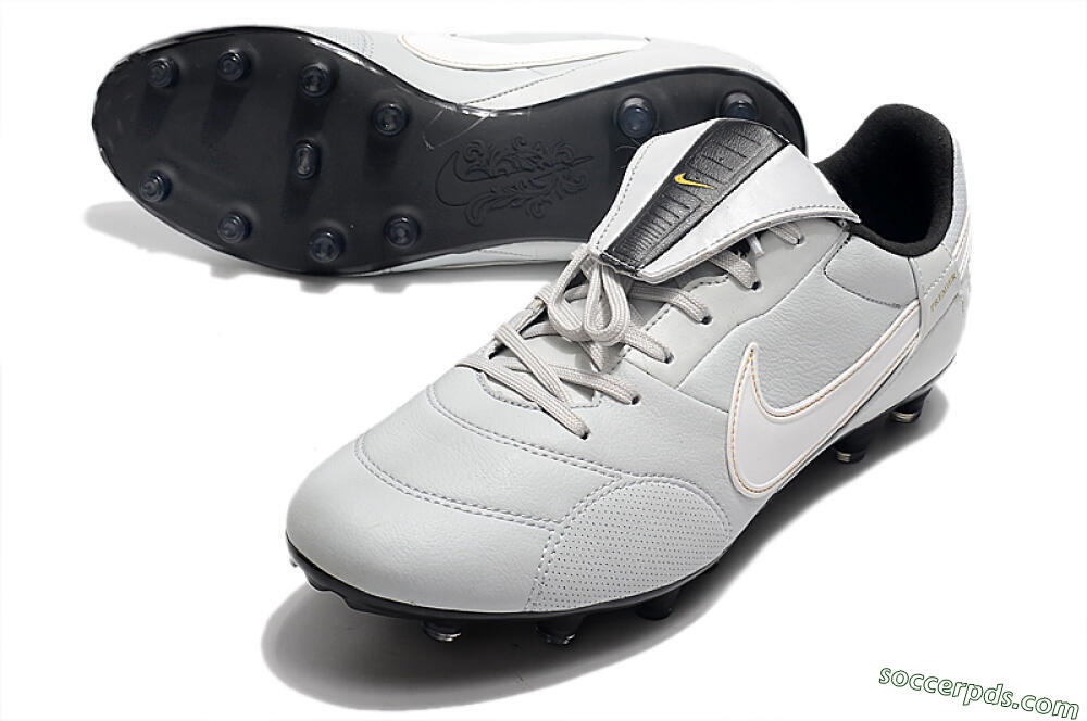 Nike The Premier 3 FG Low-Tops Football Boots - Grey/White/Black 3