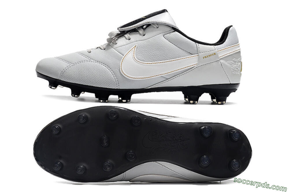 Nike The Premier 3 FG Low-Tops Football Boots - Grey/White/Black 0