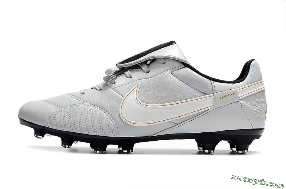 Nike The Premier 3 FG Low-Tops Football Boots - Grey/White/Black 2
