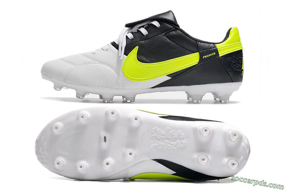 Nike The Premier 3 FG Low-Tops Football Boots - White/Yellow/Black 0