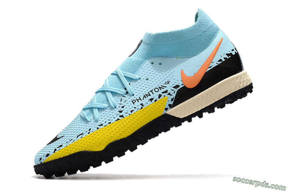 Nike Phantom GT Pro TF High-Tops Football Shoes - Blue/Yellow/Pink 5