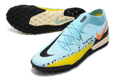 Nike Phantom GT Pro TF High-Tops Football Shoes - Blue/Yellow/Pink