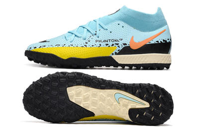 Nike Phantom GT Pro TF High-Tops Football Shoes - Blue/Yellow/Pink