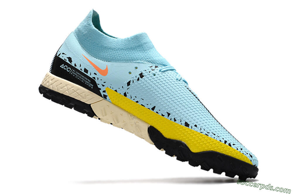 Nike Phantom GT Pro TF High-Tops Football Shoes - Blue/Yellow/Pink 4