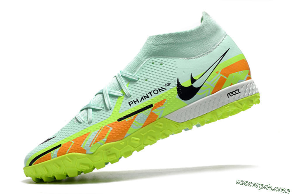 Nike Phantom GT Pro TF High-Tops Football Shoes - Jade/Yellow/Orange/Black 5