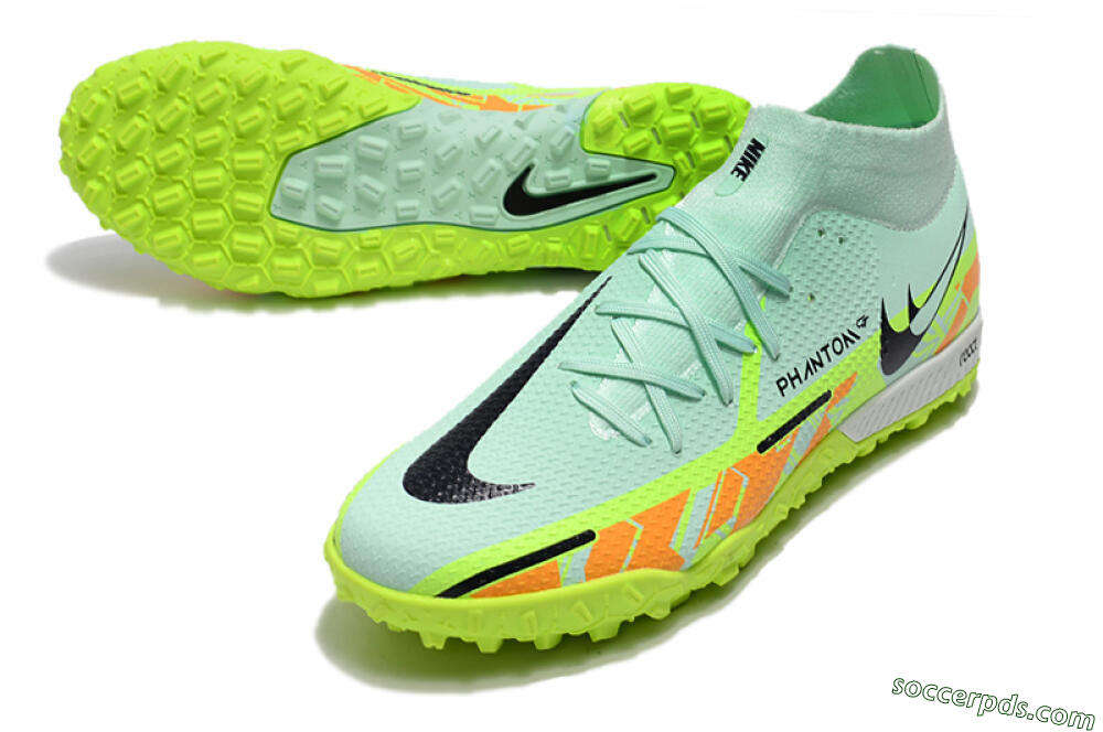 Nike Phantom GT Pro TF High-Tops Football Shoes - Jade/Yellow/Orange/Black 3