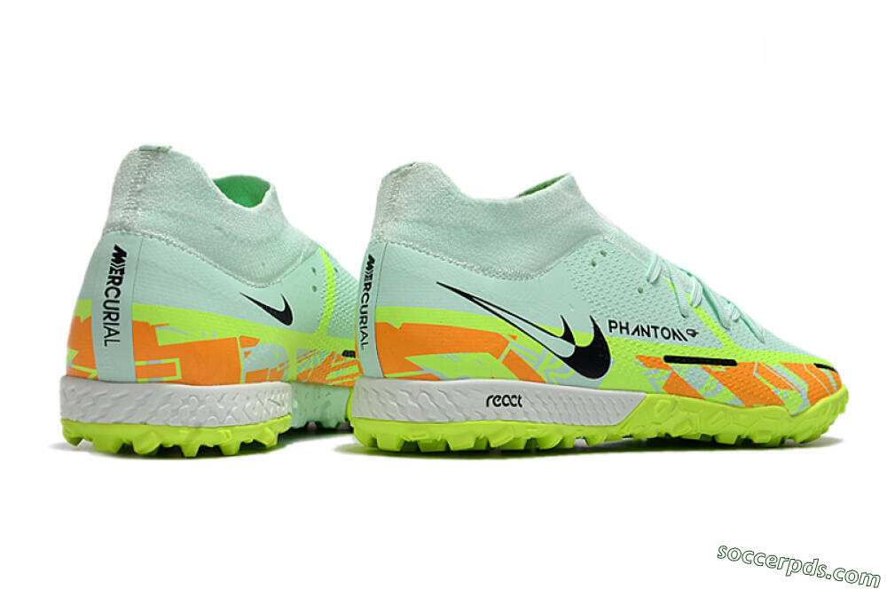 Nike Phantom GT Pro TF High-Tops Football Shoes - Jade/Yellow/Orange/Black 6