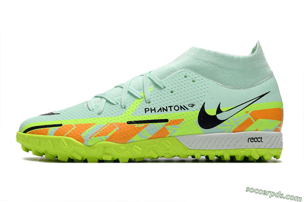 Nike Phantom GT Pro TF High-Tops Football Shoes - Jade/Yellow/Orange/Black 2
