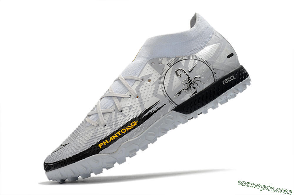 Nike Phantom GT Pro TF High-Tops Football Shoes - Silver/Black/Yellow 5