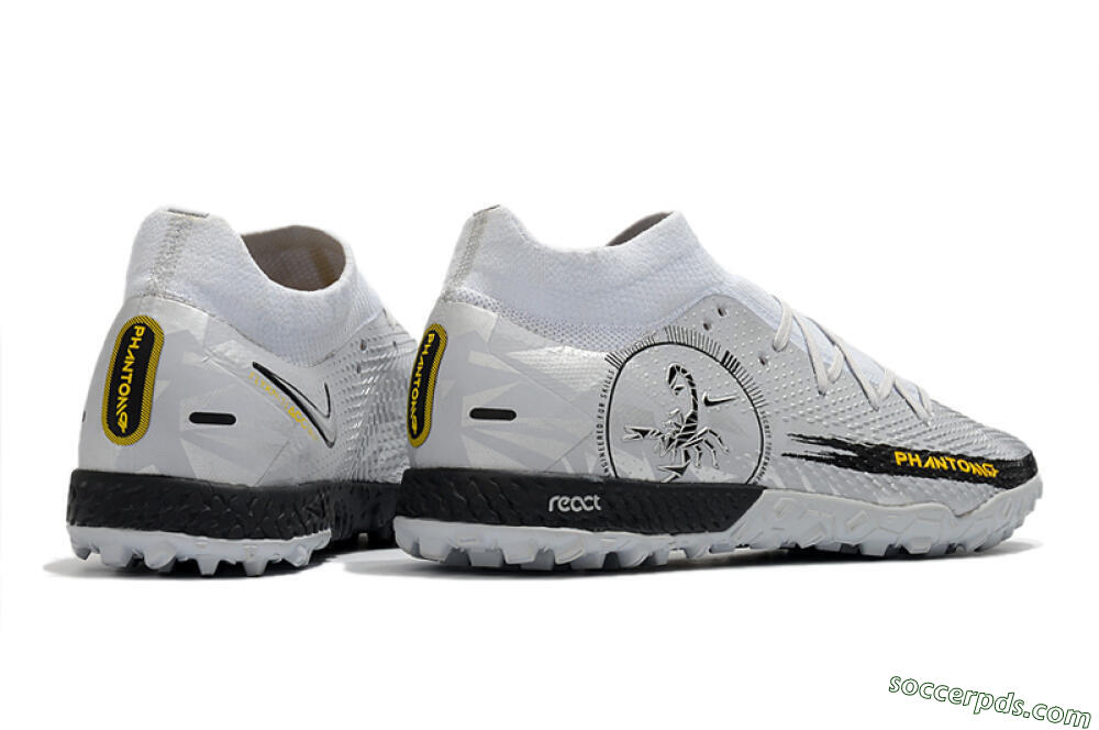 Nike Phantom GT Pro TF High-Tops Football Shoes - Silver/Black/Yellow 6