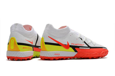 Nike Phantom GT Pro TF High-Tops Football Shoes - White/Black/Red/Yellow