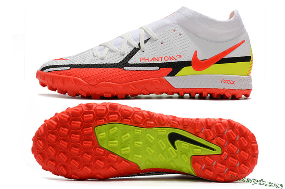Nike Phantom GT Pro TF High-Tops Football Shoes - White/Black/Red/Yellow 0