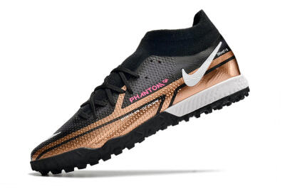 Nike Phantom GT Pro TF High-Tops Football Shoes - Gold/Black/White
