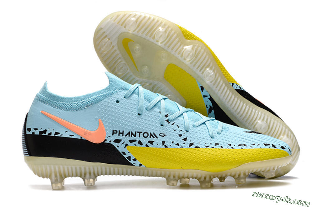 Nike Phantom GT Elite AG Low-Tops Football Boots - Blue/Yellow/Pink 1