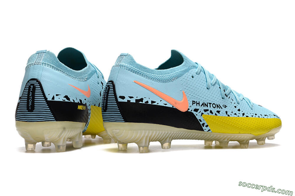 Nike Phantom GT Elite AG Low-Tops Football Boots - Blue/Yellow/Pink 6