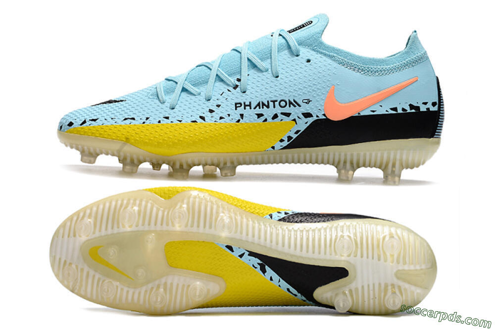 Nike Phantom GT Elite AG Low-Tops Football Boots - Blue/Yellow/Pink 0