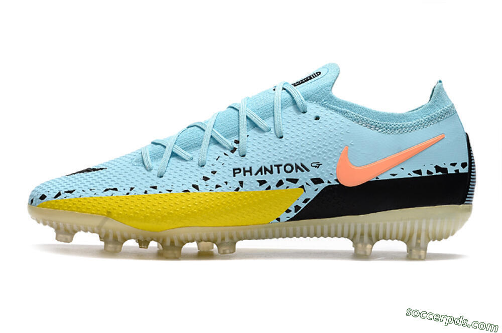 Nike Phantom GT Elite AG Low-Tops Football Boots - Blue/Yellow/Pink 2