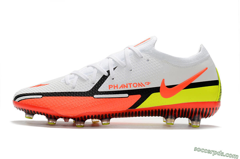 Nike Phantom GT Elite AG Low-Tops Football Boots - White/Black/Red/Yellow 2