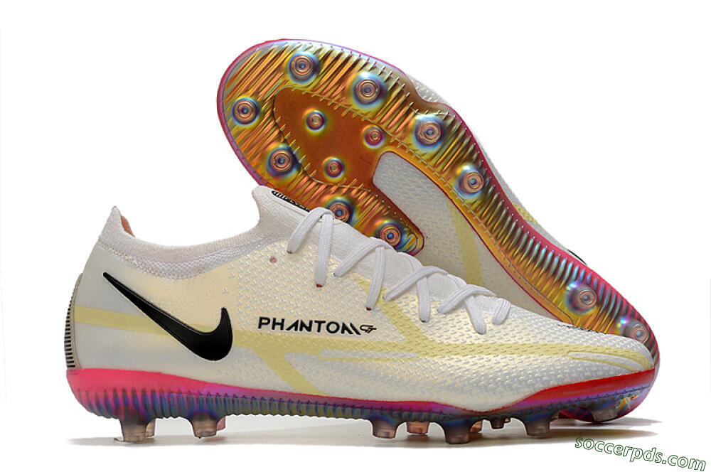 Nike Phantom GT Elite AG Low-Tops Football Boots - White/Gold/Black 1