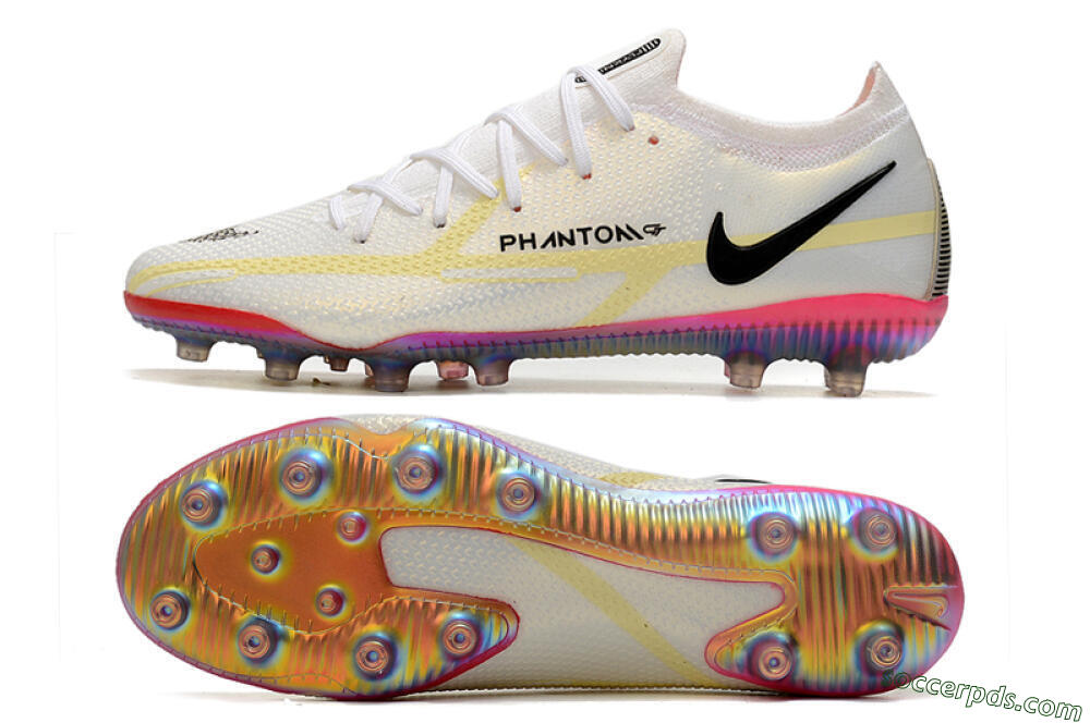 Nike Phantom GT Elite AG Low-Tops Football Boots - White/Gold/Black 0