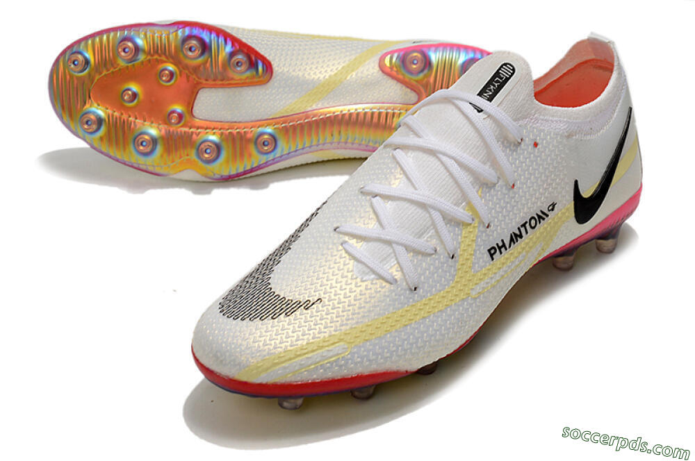 Nike Phantom GT Elite AG Low-Tops Football Boots - White/Gold/Black 3