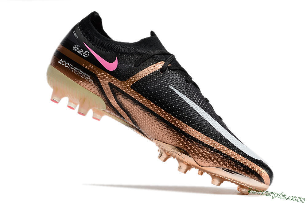 Nike Phantom GT Elite AG Low-Tops Football Boots - Gold/Black/White 4