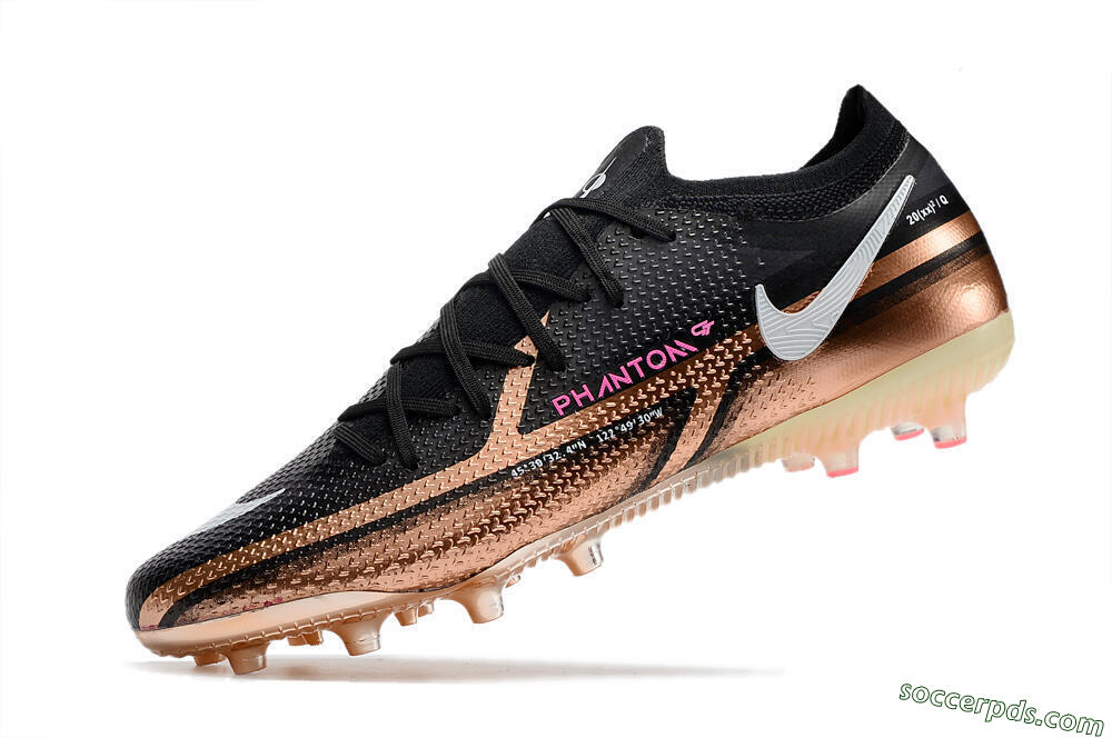 Nike Phantom GT Elite AG Low-Tops Football Boots - Gold/Black/White 5