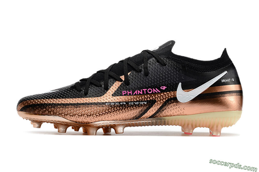 Nike Phantom GT Elite AG Low-Tops Football Boots - Gold/Black/White 2