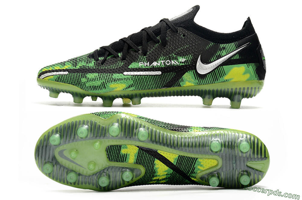 Nike Phantom GT Elite AG Low-Tops Football Boots - Green/Yellow/Black/Silver 0