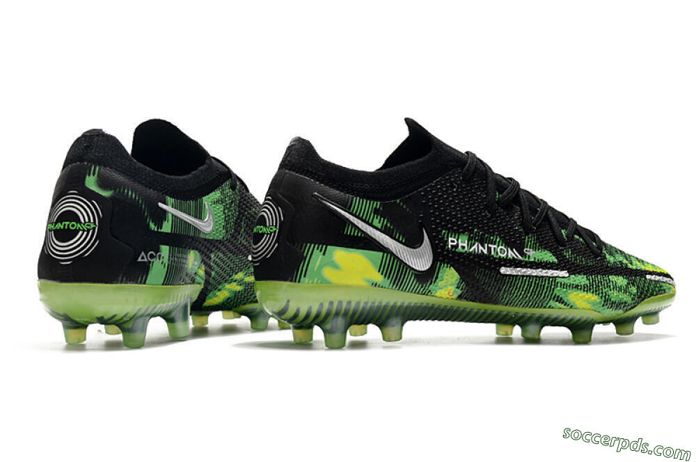 Nike Phantom GT Elite AG Low-Tops Football Boots - Green/Yellow/Black/Silver 5