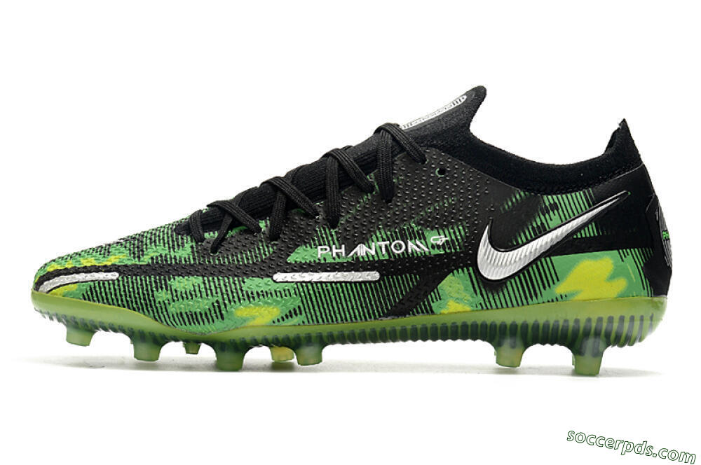 Nike Phantom GT Elite AG Low-Tops Football Boots - Green/Yellow/Black/Silver 1